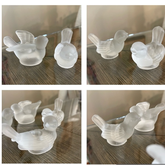 Vintage Set 4 Colonial Candle Cape Cod Small Frosted Glass Bird Candle Holders - Picture 16 of 16